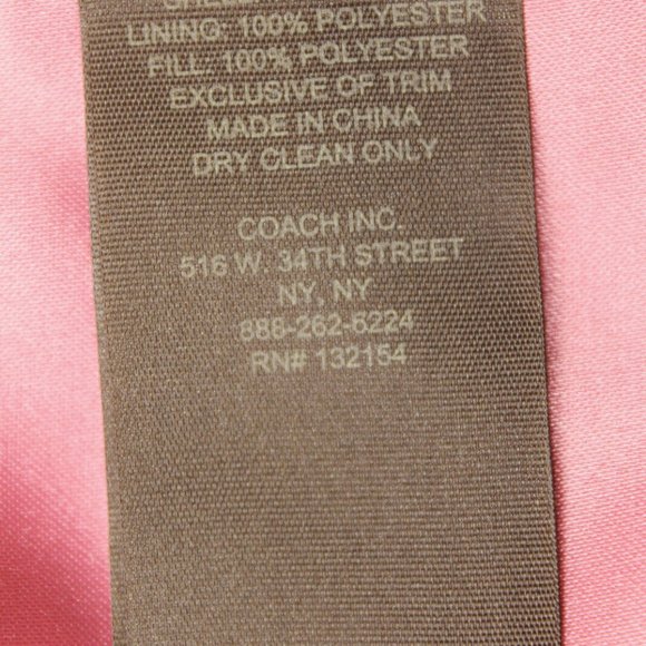 Coach Womens Jacket M Quilted Black Pink Monogram Designer Fashion - Picture 5 of 8